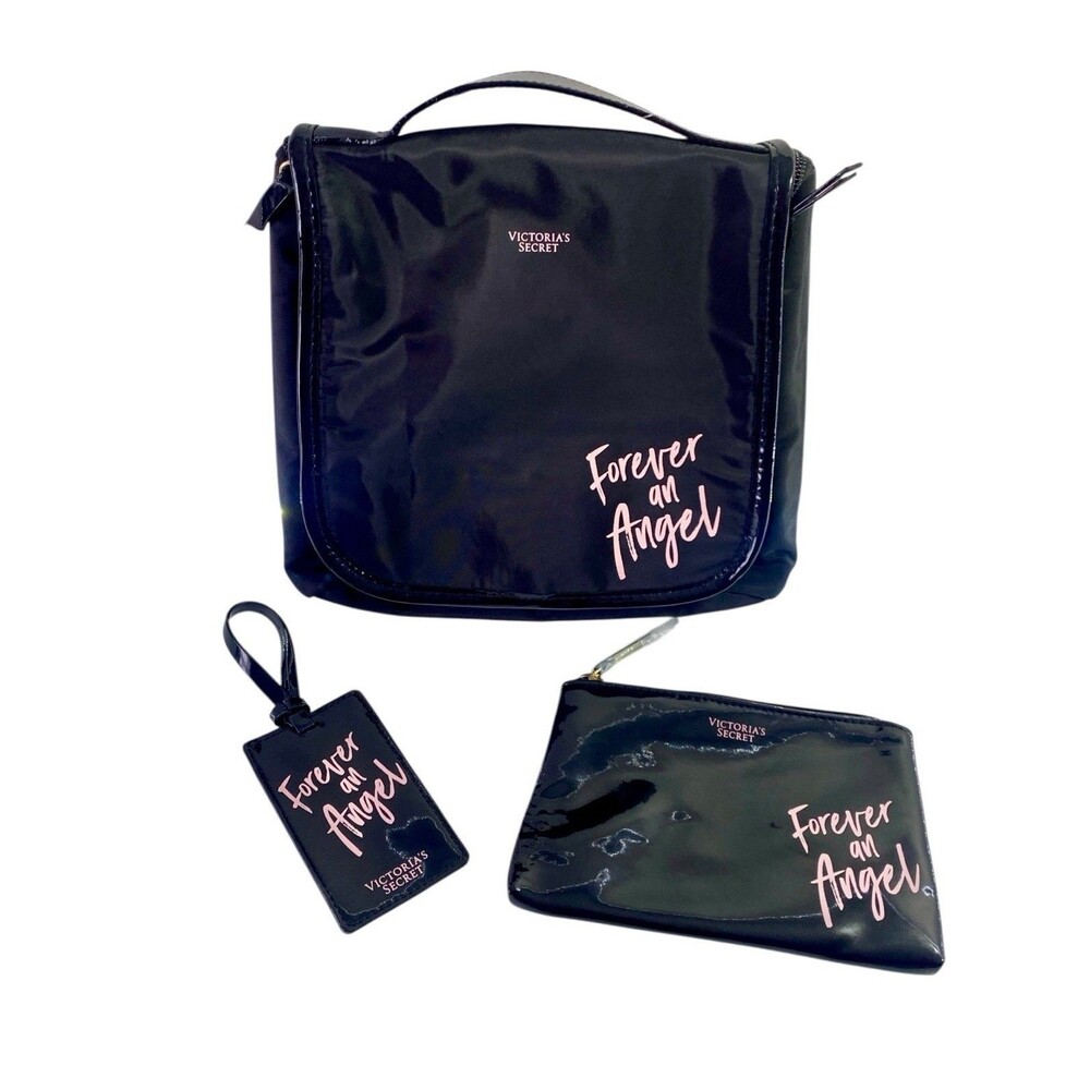 Victoria’s Secret Cosmetic Bag Hanging 3 Pc Makeup Set Forever An Angel